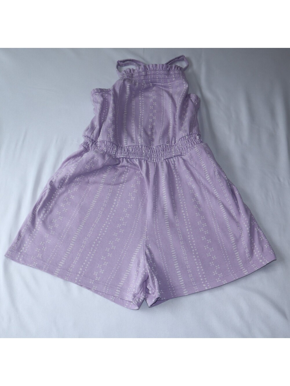 Cat & Jack Girls Romper Floral Print Size 8 Purple
